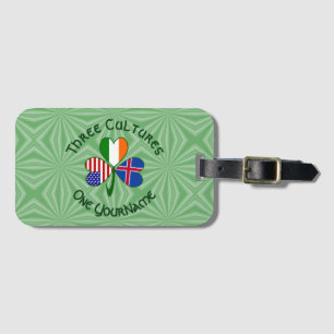 Etiqueta Para Maletas Islandia Irlanda EE. UU. Bandera de Trébol Persona