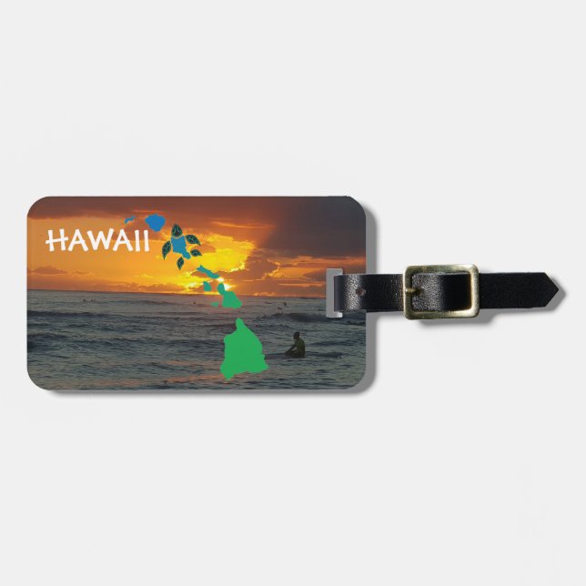 Etiqueta Para Maletas Islas de Hawaii (Frente Horizontal)