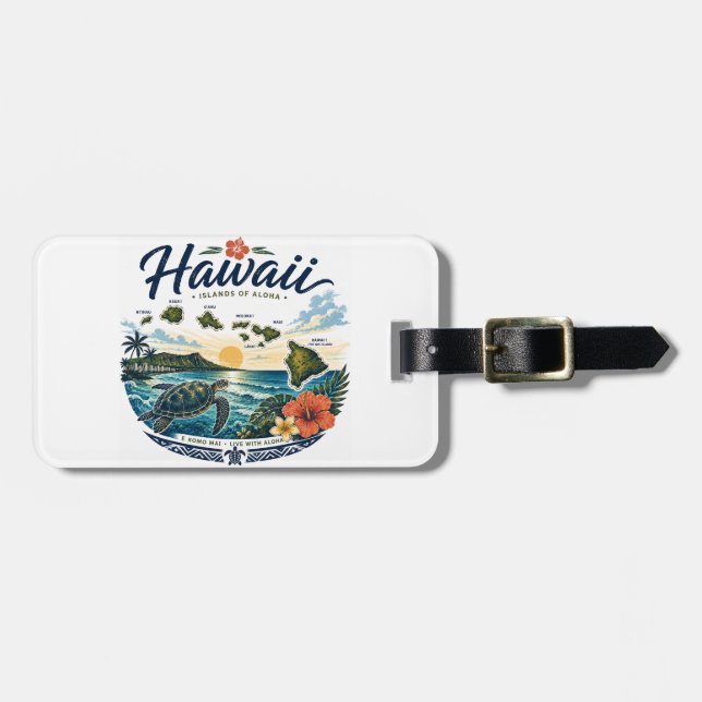 Etiqueta Para Maletas Islas Hawaii (Frente Horizontal)