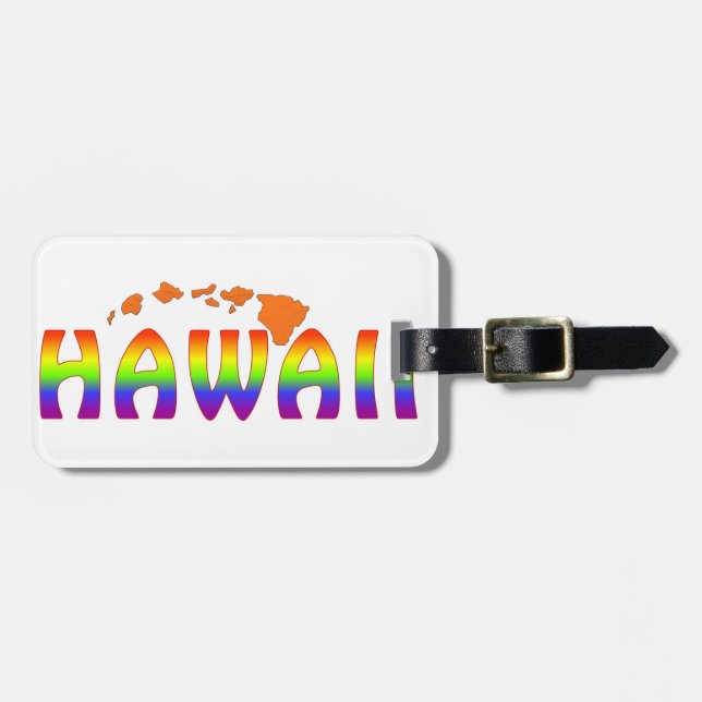 Etiqueta Para Maletas Islas naranjas Rainbow Hawaii (Frente Horizontal)