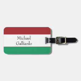 Etiqueta Para Maletas Italian Flag Colors Surname Name Custom 