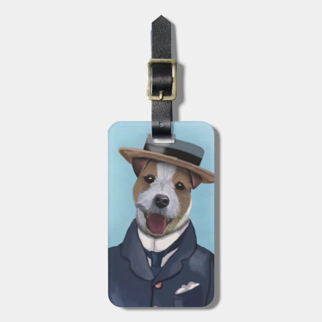 Etiqueta Para Maletas Jack Russell en Boater (Frente Vertical)