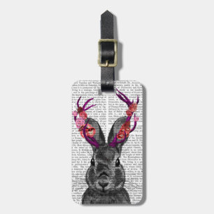 Etiqueta Para Maletas Jackalope con anclas rosas