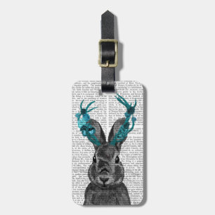 Etiqueta Para Maletas Jackalope con las Antillas Turquesas