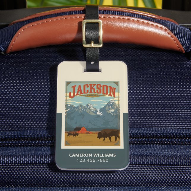 Etiqueta Para Maletas Jackson | Wyoming (Anverso In situ 2)