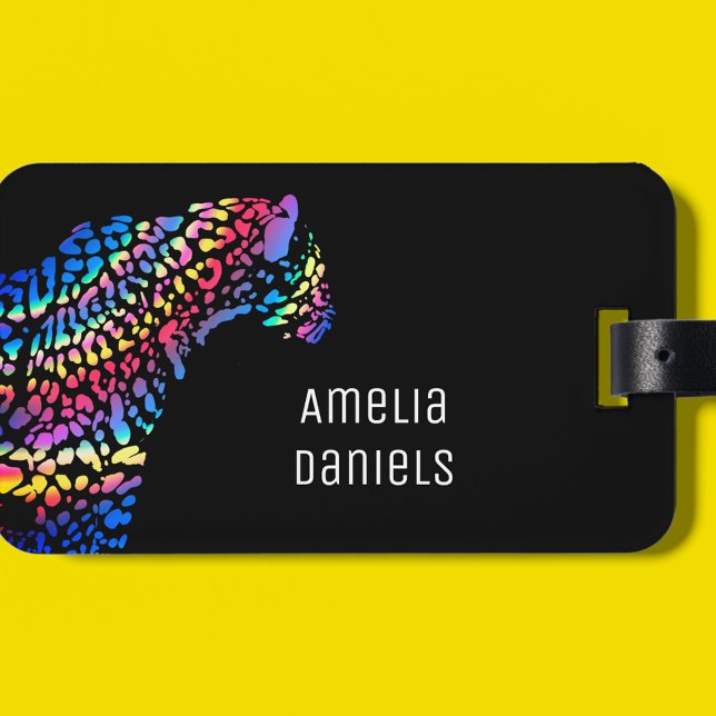 Etiqueta Para Maletas Jaguar arcoiris personalizado (Subido por el creador)