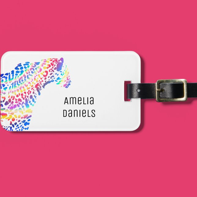 Etiqueta Para Maletas Jaguar arcoiris personalizado (Subido por el creador)