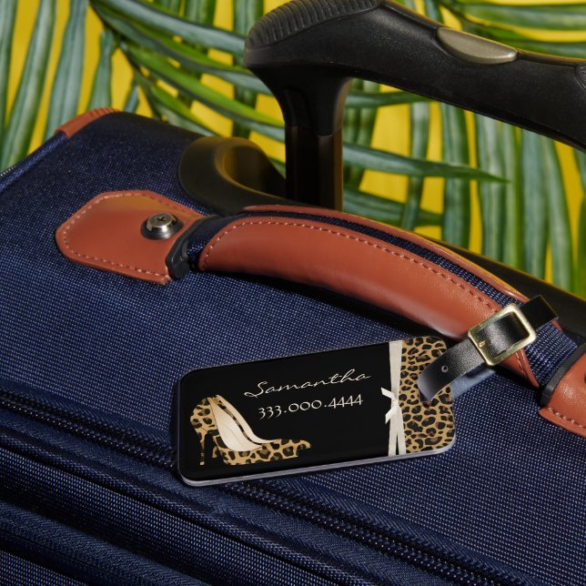 Etiqueta Para Maletas Jaguar Silettos de moda personalizado (Anverso In situ 3)