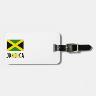 Etiqueta Para Maletas Jamaica Bandera y Palabra
