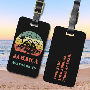 Etiqueta Para Maletas Jamaica retro personalizada