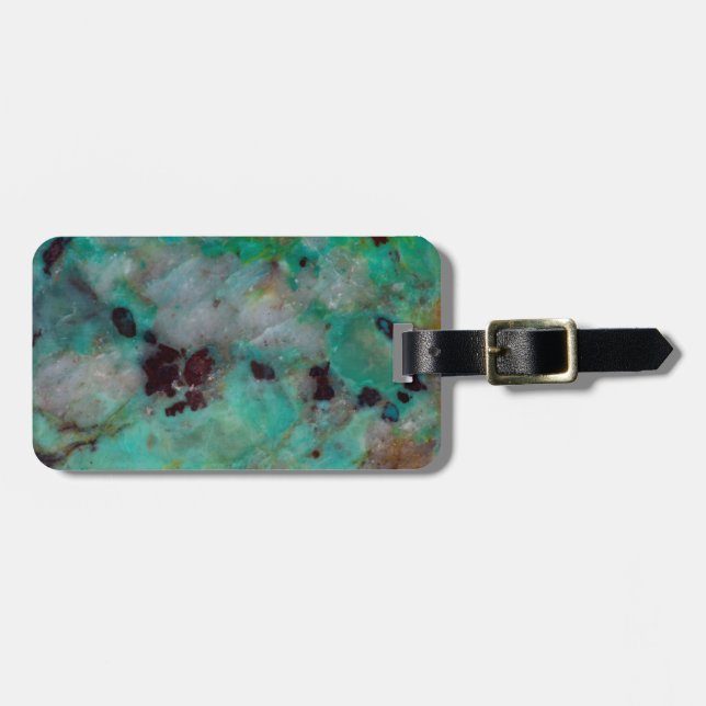 Etiqueta Para Maletas Jasper de crisocola azul (Frente Horizontal)