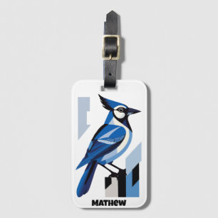 Etiqueta Para Maletas Jay Bird geométrica azul