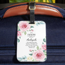 Etiqueta Para Maletas Jeremiah 29:11 Rosa Rosa Personalizada