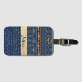 Etiqueta Para Maletas Jeroglíficos egipcios de Lotus Scarab personalizad