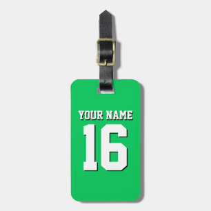 Etiqueta Para Maletas Jersey del equipo deportivo Emerald Green