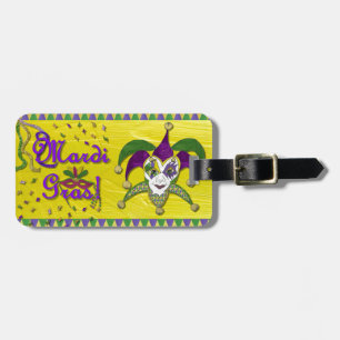 Etiqueta Para Maletas Jester Mask Mardi Gras Harlequin