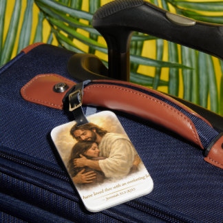 Etiqueta Para Maletas Jesús Abrazando a su Hija – Bloc de Notas de Amor