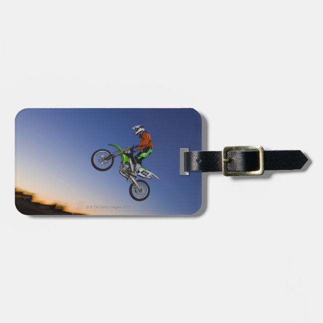 Etiqueta Para Maletas Jinete de Motorcross (Frente Horizontal)