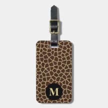 Jirafa Geométrica Marrón Beige Monograma