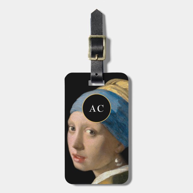Etiqueta Para Maletas Johannes Vermeer, Chica de Pearl Earring (Frente Vertical)