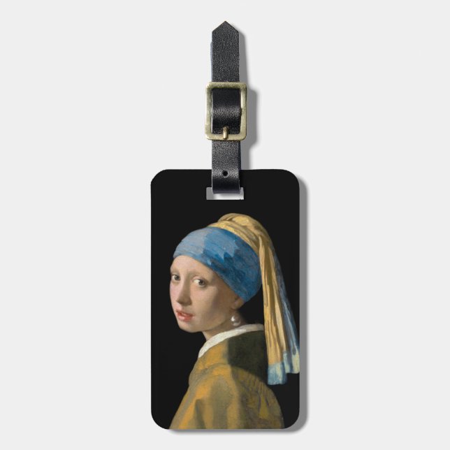 Etiqueta Para Maletas Johannes Vermeer, Chica de Pearl Earring (Frente Vertical)