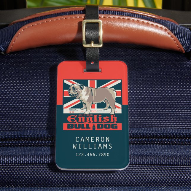 Etiqueta Para Maletas Jolly Good English Bulldog (Anverso In situ 2)