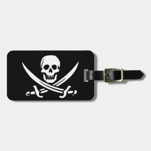 Etiqueta Para Maletas Jolly Roger Pirate Skull Bone