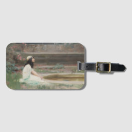 Etiqueta Para Maletas Joven muchacha junto a una piscina (de Herbert Dra