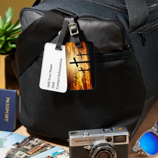 Etiqueta Para Maletas Juan 3:16 (Anverso & Reverso)