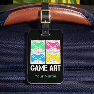 Etiqueta Para Maletas Juego Art Vintage Gamepad Retro Controller Gambee