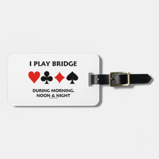 Etiqueta Para Maletas Juego el puente durante mediodía y noche de la
