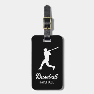 Etiqueta Para Maletas Jugador de béisbol personalizado de moda negro