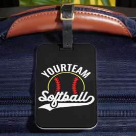 Etiqueta Para Maletas Jugador de equipo de Softball AÑADIR NOMBRE Liga P