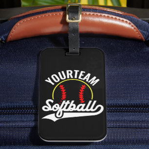 Etiqueta Para Maletas Jugador de equipo de Softball AÑADIR NOMBRE Liga P