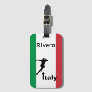 Etiqueta Para Maletas Jugador de fútbol, personalizable italiano