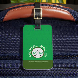 Etiqueta Para Maletas Jugador de golf Equipaje de viaje monogramado GREE