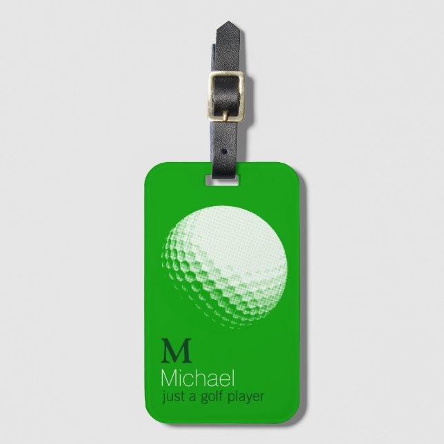 Etiqueta Para Maletas jugador de golf personalizado nombre green (Anverso vertical)