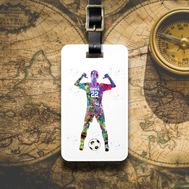 Etiqueta Para Maletas Jugadora de Fútbol (Subido por el creador)