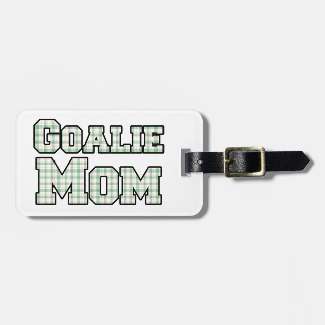 Etiqueta Para Maletas Jugadora de hockey mamá Green Plain (Frente Horizontal)