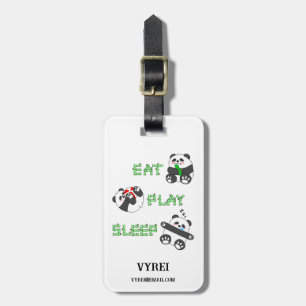 Etiqueta Para Maletas Jugar Sleep Cute Baby Panda Vida Cómoda