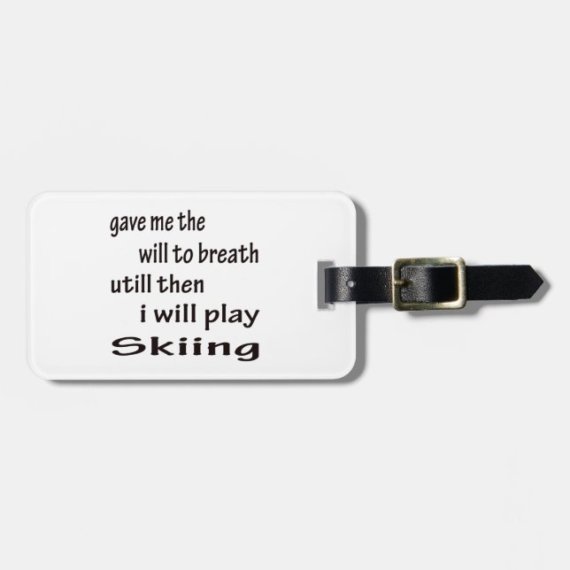 Etiqueta Para Maletas Jugaré el esquí (Frente Horizontal)