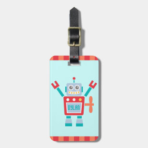 Etiqueta Para Maletas Juguete de Robot Vintage Lindo Para Niños