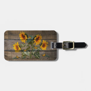 Etiqueta Para Maletas Junta de Barniz de Mariposas Rusas Sunflower