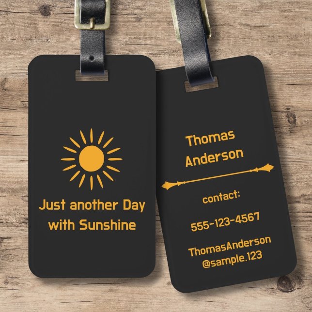 Etiqueta Para Maletas Just another Day with Sunshine (Subido por el creador)