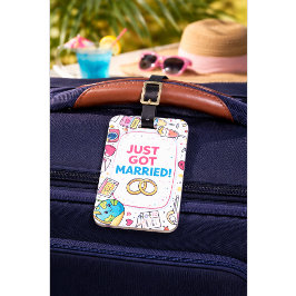Etiqueta Para Maletas Just Married Honeymoon Luggage Tag Custom Name
