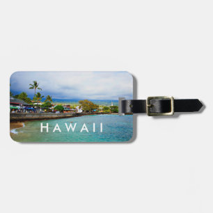 Etiqueta Para Maletas Kailua Kona Pier Hawaii pintura al óleo arte digit