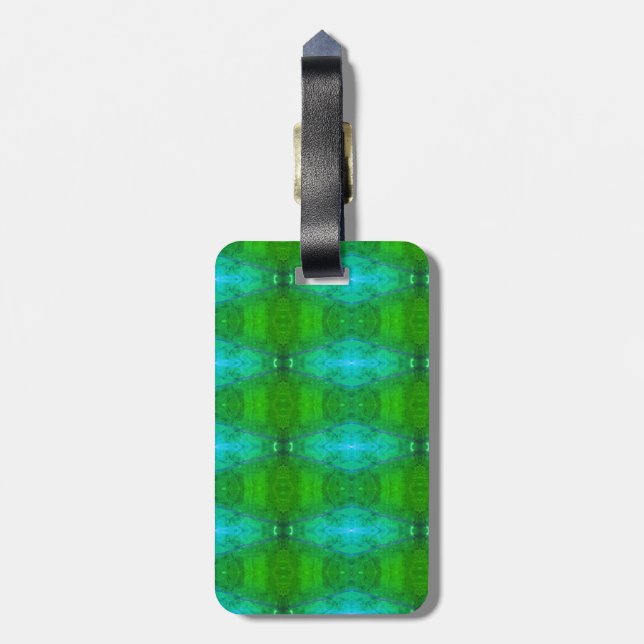 Etiqueta Para Maletas Kale Ikat Greenleaf (Atrás Vertical)