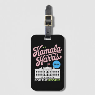 Etiqueta Para Maletas Kamala Harris 2024 Voto Demócrata Social Azul