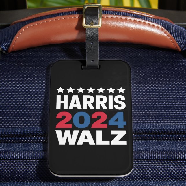 Etiqueta Para Maletas Kamala Harris Walz Por Vicepresidente (Anverso In situ 2)