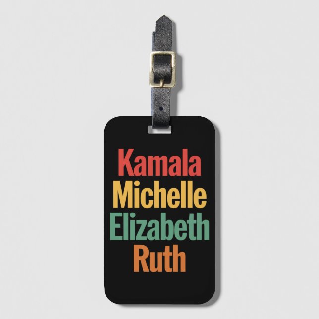 Etiqueta Para Maletas Kamala Michelle Elizabeth Ruth Feminist Political (Anverso vertical)